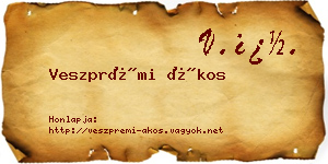 Veszprémi Ákos névjegykártya