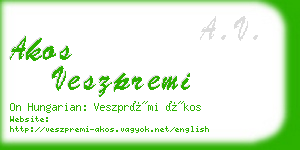 akos veszpremi business card